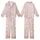 Adults' Soft Pink Blush Bunny & Pastel Floral Cloud Footed Pajama Kid Satin Pajamas Set - A4r8iA2nfm