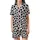 Modern Style Enthusiasts' High Contrast Black Inkblot Organic Abstract Brushstroke Pattern Satin Short-Sleeve Pajamas Set - kAbZMuJWZd