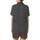 Women's Organic French Linen: Charcoal Abstract Botanical Print - Relaxed Fit Lounge Set Satin Short-Sleeve Pajamas Set - HOaxJFNyPs