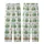 Nature Lovers' Gentle Illustrative Muted Blue-Grey Arched Window Pattern, Green Foliage, Aqua Teal & Ochre Birds Kid Satin Pajamas Set - 9t4xsRMUFR