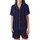 Modern Aesthetic Lover's Geometric Deep Navy Wide Vertical Stripes with Red-Maroon White Pinstripes Satin Short-Sleeve Pajamas Set - 2