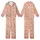 Women's Muted Peach Pink Hearts & Stars Terracotta Print Classic Collar Pajama Set Kid Satin Pajamas Set - 1