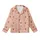 Women's Muted Peach Pink Hearts & Stars Terracotta Print Classic Collar Pajama Set Kid Satin Pajamas Set - 2