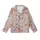 Whimsical Style Adorers' Cute Autumn Woodland Animals Flat Graphic on Pale Lavender-Grey with Terracotta Ochre Dusty Rose Leaves Kid Satin Pajamas Set - 2