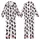 Women's Black Poodle Mama Pajama Pants: Pink Bow Silhouette All-Over Pattern - Soft Brushed Polyester Kid Satin Pajamas Set - 1