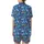 Sighthound Cozy Fleece Loungewear: Royal Blue Cartoon Dog Bone & Paw Print Sleep Suit Satin Short-Sleeve Pajamas Set - gRjK2N_jIl