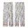 Modern Explorer: Tranquil Abstract Fluid Lines Pattern – Dusty Indigo Beige Wearable Art Print Kid Satin Pajamas Set - POIKGGyX1x