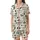 Christmas Crew Retro Groovy Holly Ornament Star Text Pattern Satin Short-Sleeve Pajamas Set - LctnM6gKo5