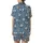 Cozy Panda Print Sleep Set: Whimsical Cartoon Design with Stars & Moons on Blue-Grey Satin Short-Sleeve Pajamas Set - 9hB1wfB7At