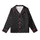 Modern Minimalists' Deep Black Crisp White Geometric Interlocking Grid Pattern Kid Satin Pajamas Set - A7Qw8oY1Hu