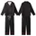 Modern Minimalists' Deep Black Crisp White Geometric Interlocking Grid Pattern Kid Satin Pajamas Set - ef89BWiv4b