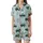 Farm Life Enthusiasts' Light Blue Hand-Drawn Minimalist Farm Vehicle Barn Pattern Satin Short-Sleeve Pajamas Set - dkiXP5yhbp