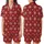 Winter Style Enthusiasts' Deep Red Fair Isle Geometric Diamond Snowflake Reindeer & Tree Pattern Satin Short-Sleeve Pajamas Set - 1