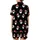 Festive Holiday: Black Santa Sunglass Heads & Holly Pattern - Vector All-Over Print Satin Short-Sleeve Pajamas Set - RUFDSPOtcj