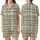 Women's Rustic Khaki Green Plaid Linen Comfort Ensemble Satin Short-Sleeve Pajamas Set - 1