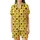 Celestial Enthusiast: Vibrant Lemon Yellow Black Star Moon Seamless Graphic Fashion Accent Satin Short-Sleeve Pajamas Set - _YoiBH6wRS