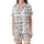 Bed Sharers' Humorous Sleep Quirks Minimalist Charcoal Typographic Rustic Arrow Pattern Satin Short-Sleeve Pajamas Set - 8wHSMZ0oVa