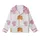 Pancakes & Pajamas Whimsical Golden Stacks, Amber Syrup & Pink Striped Sleep Set Kid Satin Pajamas Set - 2