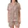 Little One's Whimsical Chalk Drawing Pajamas: Rocket Star Truck Design - Champagne Blush Satin Sleep Set Satin Short-Sleeve Pajamas Set - MHUmx-449v