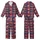 Spouses' Traditional Red Blue Plaid Christmas Design with Husband Wife Script & Santa Hats Kid Satin Pajamas Set - 1