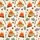 Outdoor Lovers' Whimsical Campfire S'mores Rustic Sage Orange Cream Pattern Kid Satin Pajamas Set - 4