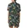 Women's Navy Jungle Animal Print Ultra-Soft Cotton Sleepwear Ensemble: Hand Block Leopard Zebra Bird Design Satin Short-Sleeve Pajamas Set - 3