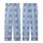 Women's Elegant Dusty Periwinkle Blue White Damask Interlocking Pattern Kid Satin Pajamas Set - 3