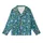 Women's Floral Cotton Sleep Set: Indian Teal Bell Flower Block Print Loungewear Kid Satin Pajamas Set - SXfibe3Hlj