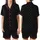 Modern Minimalists' Deep Black Crisp White Geometric Interlocking Grid Pattern Satin Short-Sleeve Pajamas Set - 108h29sN4q