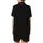 Modern Minimalists' Deep Black Crisp White Geometric Interlocking Grid Pattern Satin Short-Sleeve Pajamas Set - nw_vIClBhM