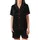 Modern Minimalists' Deep Black Crisp White Geometric Interlocking Grid Pattern Satin Short-Sleeve Pajamas Set - wN_GierQQV
