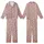 Women's Dusty Rose Minimalist Off-White Hand-Drawn Organic Shapes Pattern Kid Satin Pajamas Set - dh04kVoJZa