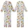 Youthful Enthusiasts' Hand-Drawn Breakfast & Sleepover Seamless Pattern White Pastel Bold Black Outline Kid Satin Pajamas Set - sTBKYI5r5S