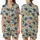 Nature Lovers' Whimsical Hedgehog Orange-Red Maple Leaf Sage Green Pattern Satin Short-Sleeve Pajamas Set - 1