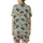 Nature Lovers' Whimsical Hedgehog Orange-Red Maple Leaf Sage Green Pattern Satin Short-Sleeve Pajamas Set - 3