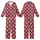 Corgi Lovers' Cheerful Photorealistic Corgi Faces Scattered All-Over Deep Crimson Red Kid Satin Pajamas Set - 1