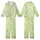 Women's Tailored Organic Cotton Loungewear Set: Abstract Botanical Ginkgo, Lime Green Cream Plus Size Sleepwear Kid Satin Pajamas Set - f-3rwKXXBq