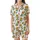 October Celebrants Detailed Marigold Floral Illustration Yellow Orange Green Botanical Print Satin Short-Sleeve Pajamas Set - KoE9gn2Pkg