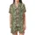 Women's Abstract Botanical Leaf Pattern Linen Sleep Set: Serene Organic Sage Green Loungewear Satin Short-Sleeve Pajamas Set - gu5t6r5kUR