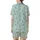 Women's Flat Illustrative Aqua Ocean Surfer Satin 2-Piece Sleep Set Satin Short-Sleeve Pajamas Set - 3