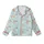 Women's Flat Illustrative Aqua Ocean Surfer Satin 2-Piece Sleep Set Kid Satin Pajamas Set - 2
