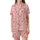 Women's Pastel Pink Candy Cane, Snowflake, & Holly Christmas Loungewear Pajama Set Satin Short-Sleeve Pajamas Set - K70Z11RZdl