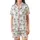 Women's Goldendoodle Labradoodle Pajamas: Playful Beige Doodle Dog Print - Soft Polycotton Shorts Set Satin Short-Sleeve Pajamas Set - 2