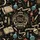 Mystical Art Lovers' Dark Academia Grimoire Celestial Astrolabe Bat Wing Aged Gold Parchment Tan Arcane Pattern Kid Satin Pajamas Set - 4