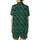 Women's Satin Button-Up Emerald Botanical Pajamas Set - Long Sleeve Sleepwear Satin Short-Sleeve Pajamas Set - NWDwbKCOFa