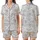 Breakfast Lovers' Whimsical Black Outline Coloring Book Doodle Breakfast & Birthday Party Pattern Satin Short-Sleeve Pajamas Set - k8DT_kevQJ