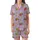 Whimsical Style Lovers' Lavender Purple Cartoon Turtle Geometric Pattern with Lime Green Turtles & Red Squares Orange Triangles Satin Short-Sleeve Pajamas Set - 65gS7LbEJQ