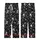Alt Style Enthusiasts' Black White Illustrative Skull Skeleton Hands Rock Gesture Grunge Pattern Kid Satin Pajamas Set - 3