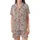 Whimsical Style Adorers' Cute Autumn Woodland Animals Flat Graphic on Pale Lavender-Grey with Terracotta Ochre Dusty Rose Leaves Satin Short-Sleeve Pajamas Set - 2