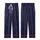 Modern Aesthetic Lover's Geometric Deep Navy Wide Vertical Stripes with Red-Maroon White Pinstripes Kid Satin Pajamas Set - 3